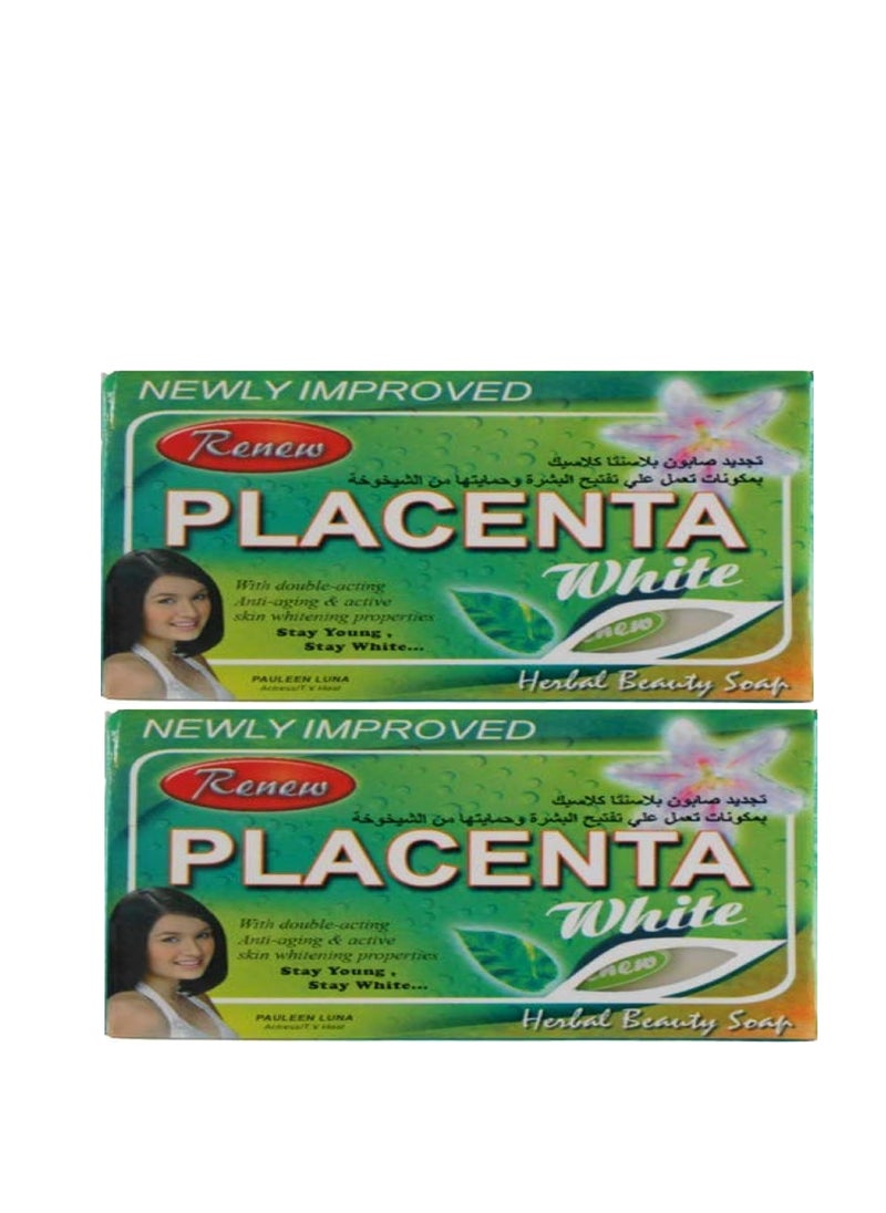 Renew - 2 pcs of Placenta Herbal Beauty Soap White 2X 135 gm - Image 1