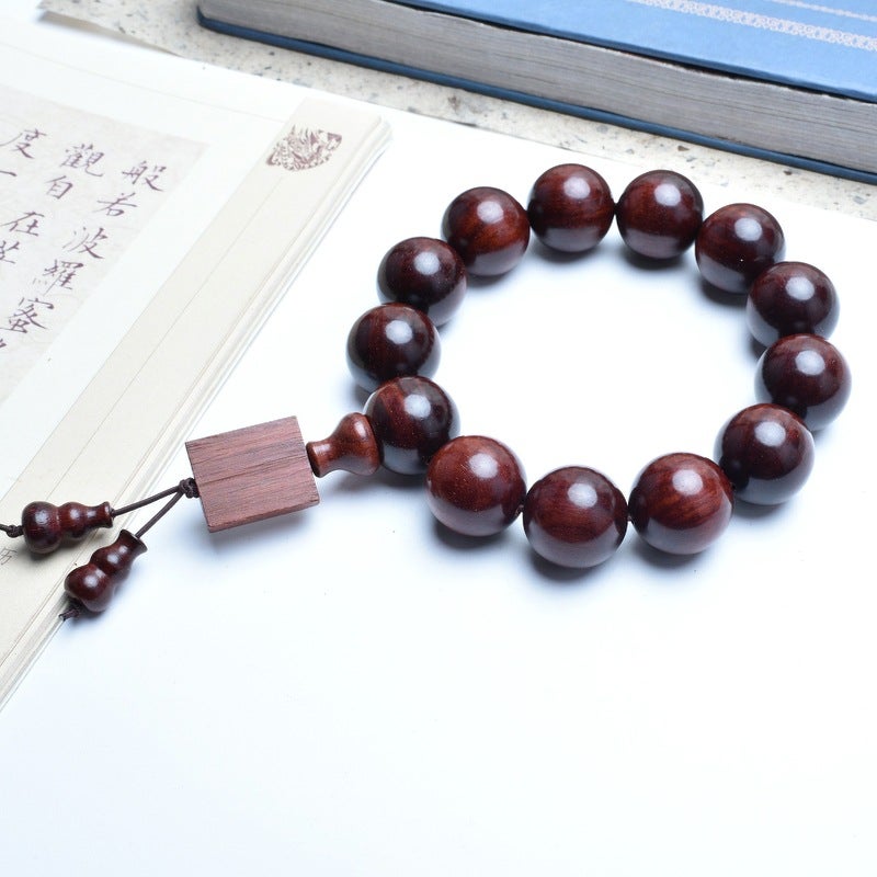 Venus Old Material Zambia Lobular Red Sandalwood Handheld Chain High Oil Mimi Buddha Bead String New Chinese Style Ornament For Men And Women - Image 1