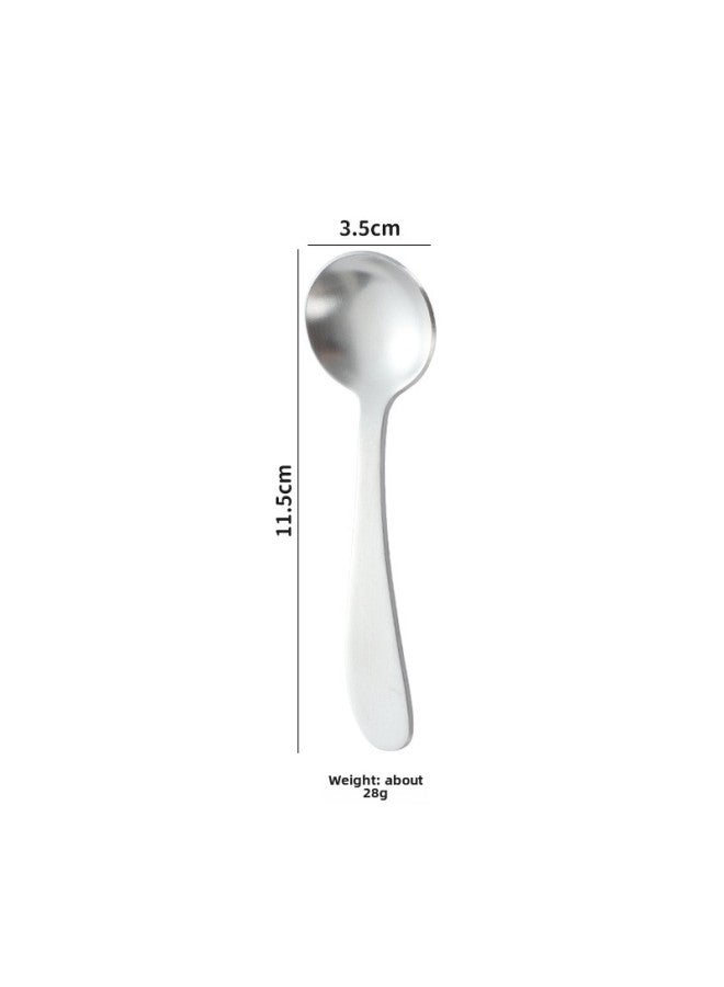 304 Stainless Steel Children Spoon Kindergarten Cartoon Tableware Baby Food Supplement Spoon Cute Feeding Spoon Fork-Specifications:Bare-round Spoon - Image 1