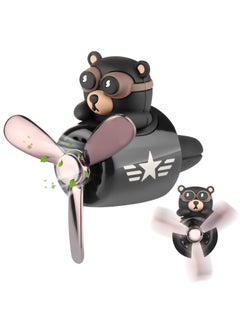 RATSAW Car Air Freshener Cute Bear Pilot Car Perfume Diffuser Vent Clip Rotating Propeller Automobile Air Outlet Fan Car Aromatherapy  for Men Women with 2 Incense Slices  - Image 1