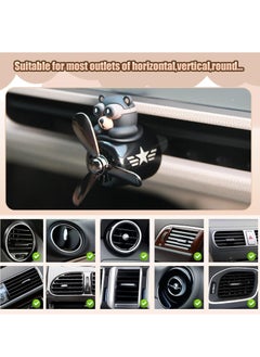 RATSAW Car Air Freshener Cute Bear Pilot Car Perfume Diffuser Vent Clip Rotating Propeller Automobile Air Outlet Fan Car Aromatherapy  for Men Women with 2 Incense Slices  - Image 3