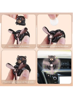 RATSAW Car Air Freshener Cute Bear Pilot Car Perfume Diffuser Vent Clip Rotating Propeller Automobile Air Outlet Fan Car Aromatherapy  for Men Women with 2 Incense Slices  - Image 5