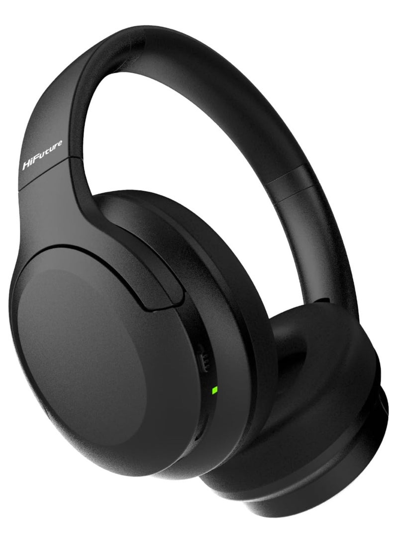HiFuture Tour Pro Hybrid Over-Ear Bluetooth Headphones, Active Noise Canceling, 25Hrs Playtime, Black - Image 1