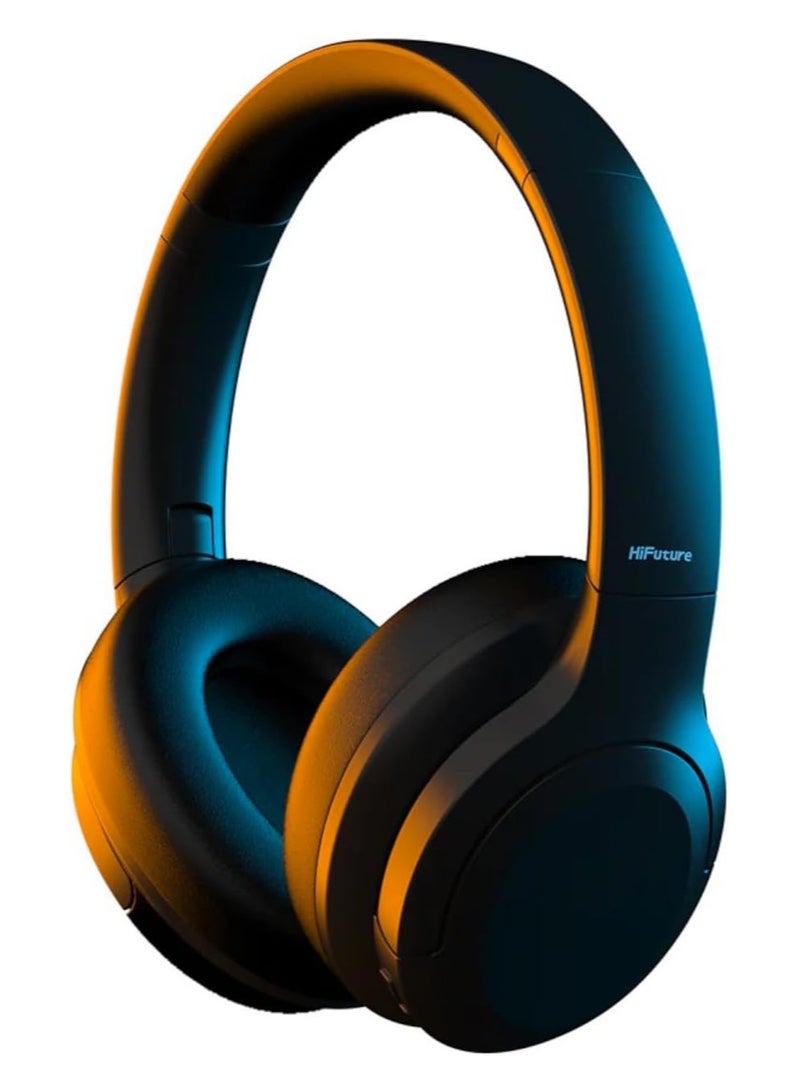 HiFuture Tour Pro Hybrid Over-Ear Bluetooth Headphones, Active Noise Canceling, 25Hrs Playtime, Black - Image 2