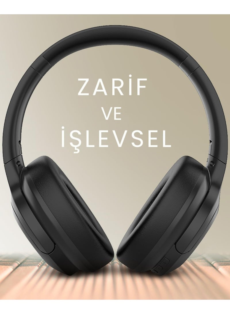 HiFuture Tour Pro Hybrid Over-Ear Bluetooth Headphones, Active Noise Canceling, 25Hrs Playtime, Black - Image 3