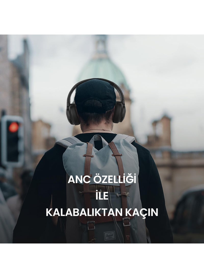 HiFuture Tour Pro Hybrid Over-Ear Bluetooth Headphones, Active Noise Canceling, 25Hrs Playtime, Black - Image 4