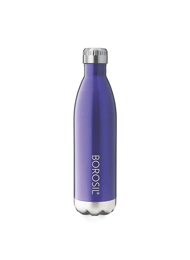 Borosil Vacuum Insulated Copper Coated Inner Trans Bolt Water Bottle, Sports Bottle, Yoga Bottle, Outdoor, Portableleak Proof, Reusable Water Bottle Blue, 500 Ml, Fgbol0500Bl - Image 1
