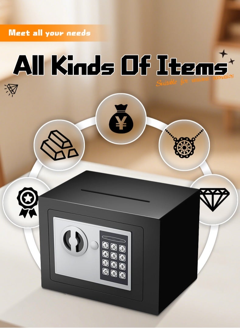 صندوق أمان صغير مع لوحة مفاتيح وأقفال، صناديق أمان شخصية إلكترونية بقفل مخفي، صناديق أمان مصنوعة من سبائك الفولاذ للاستخدام المنزلي والمكتب وغرف الفنادق والأعمال والمجوهرات والأموال - Image 5