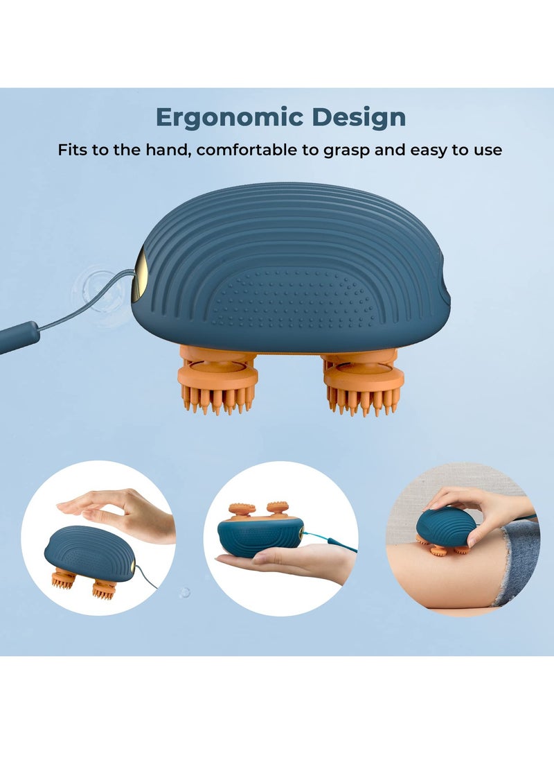 Excefore - Electric Scalp Massager, Wireless Portable Head Massager with 4 Replacement Massage Head, IPX7 Waterproof, 2 Modes, USB Rechargeable Scalp Massager for Shower and Bath - Image 1