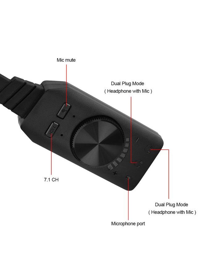 Thoraya - PLEXTONE GS3 Virtual 7.1 Channel External USB Sound Card 15% Sound Expansion USB Sound Card - Image 1