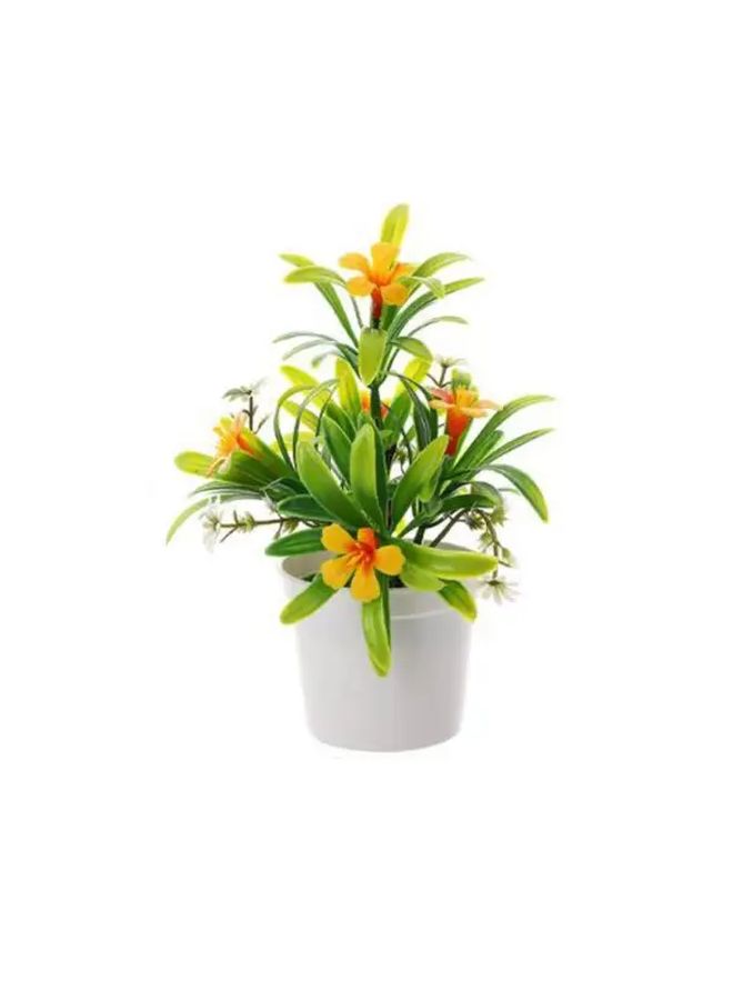 1pc Realistic Artificial Bellflower Plant In Pot Yellow Low Maintenance Fake Flowers No Watering Needed For Home Office Wedding Table Centerpiece Durable Plastic Decorative Greenery Longlasting Decor - Image 5