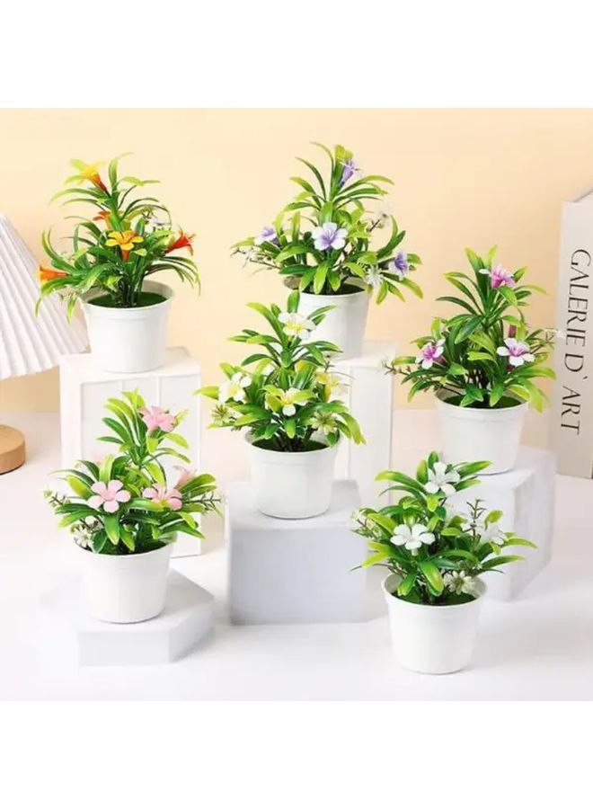 1pc Realistic Artificial Bellflower Plant In Pot Yellow Low Maintenance Fake Flowers No Watering Needed For Home Office Wedding Table Centerpiece Durable Plastic Decorative Greenery Longlasting Decor - Image 3