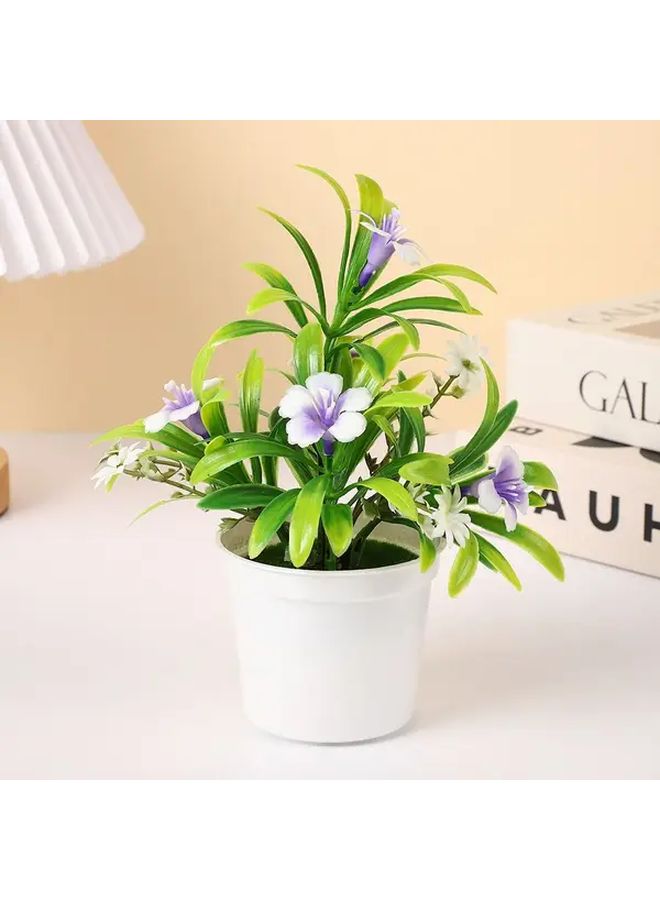 1pc Realistic Artificial Bellflower Plant In Pot Yellow Low Maintenance Fake Flowers No Watering Needed For Home Office Wedding Table Centerpiece Durable Plastic Decorative Greenery Longlasting Decor - Image 4