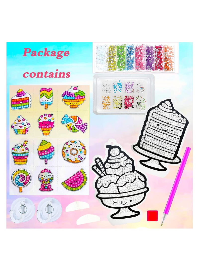 Diamond Painting Kit for Kids, Includes 12 Sweet Stickers and 2 Suncatchers, Creative Art Set for Ages 4-12, Fun Craft Activity for Girls and Boys - Image 2
