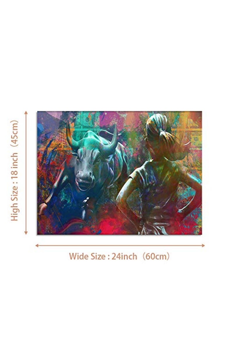 Yetaryy Abstract Wall Art Decor New York Wall Street Charging Bull Picture Poster Equality Fearless Girl Inspirational Entrepreneur Quotes Framed Art Print Paintings for Office Home Decoration - 18"Hx24"W - Image 3