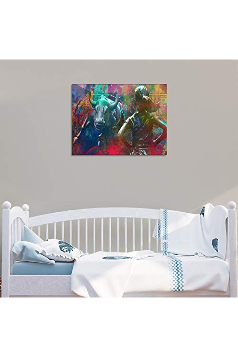 Yetaryy Abstract Wall Art Decor New York Wall Street Charging Bull Picture Poster Equality Fearless Girl Inspirational Entrepreneur Quotes Framed Art Print Paintings for Office Home Decoration - 18"Hx24"W - Image 5