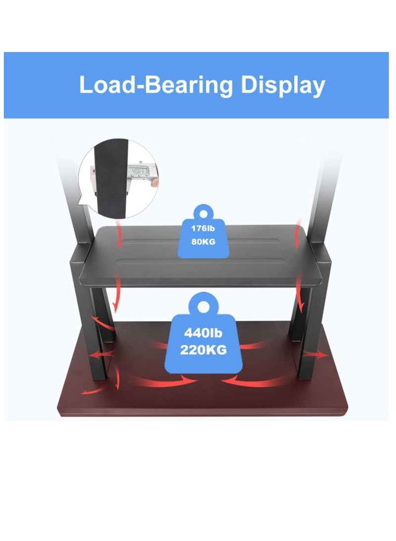 Helseyhen Rotating Mobile TV Cart with Wheels, Height Adjustable, Heavy Duty Floor Base for LCD, LED, OLED Flat Screens 42"-86", Moves up to 176 lbs - Image 3