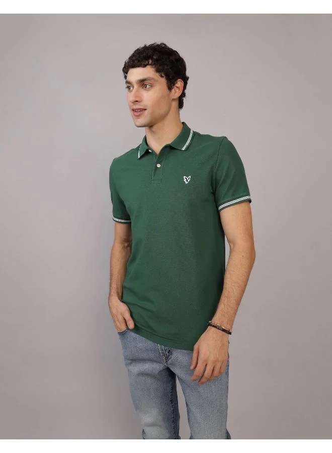 American Eagle Logo Slim Fit Pique Polo Shirt