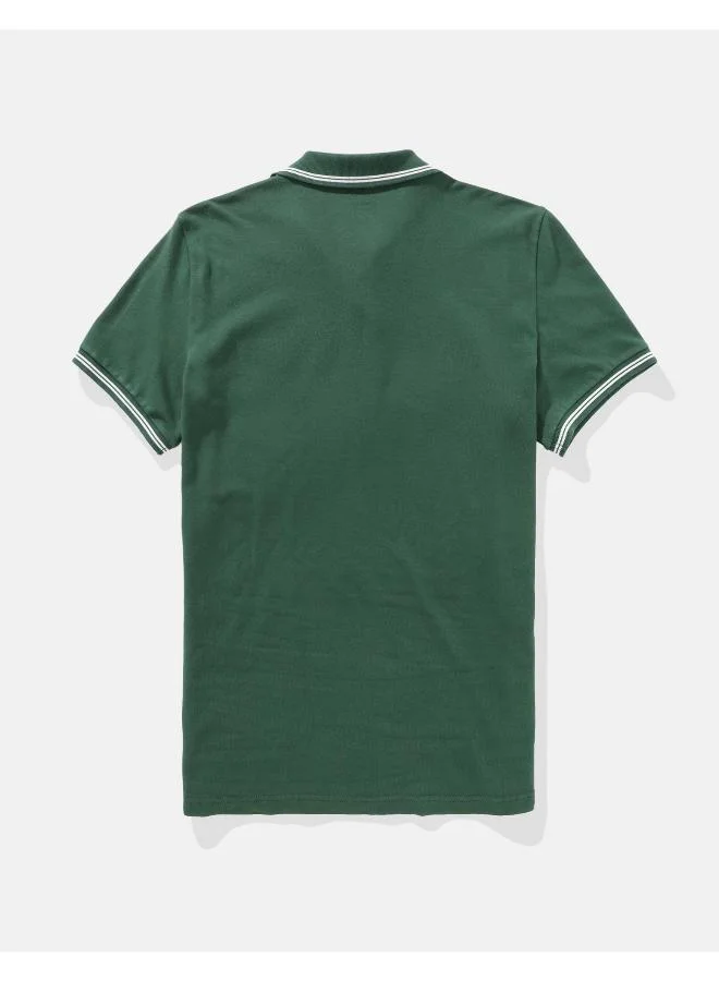 American Eagle Logo Slim Fit Pique Polo Shirt