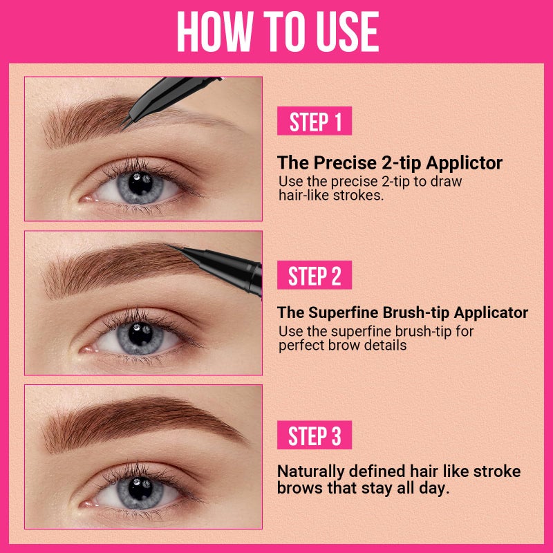 iMethod Curved Eyebrow Pen - 2-in-1 Dual-Ended Eyebrow Pencil with Curved Tip and Precise Brush-Tip, Microblading Pen for Natural Brows, Dark Brown - Image 5