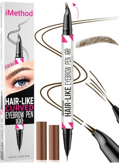 iMethod iMethod Curved Eyebrow Pen - Eyebrow Pencil 2-in-1 Dual-Ended Eyebrow Pen with Curved Tip and Precise Brush-Tip, Microblading Eyebrow Pen for Natural Hair-Like Brows, Long Lasting, Dark Brown  - Image 1