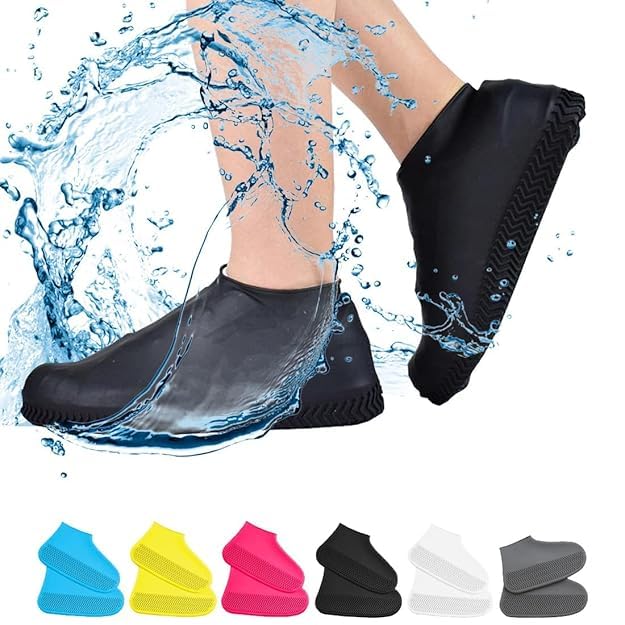 Nubilous Waterproof Shoe Covers Reusable Silicone Cover Shoes Rain Boots for Men, Women, Kids |Overshoes Protectors for Kitchen, Indoor, Outdoor multi colour (Medium) - Image 2