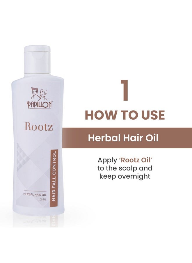 Papillon - Rootz Herbal Hair Oil - For Hair Fall Control - 100Ml - Image 1