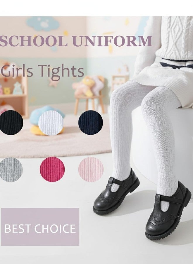 Marchare Baby Girls Tights Thick Cable Knit Tight Solid Footed Leggings Warm Stockings For Kids - Image 2
