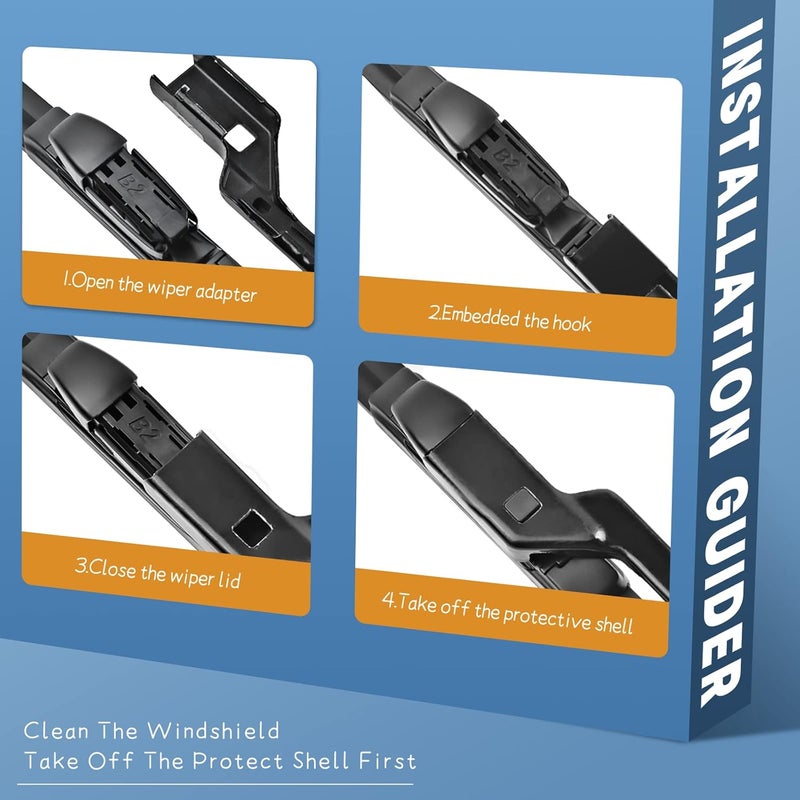 MIKKUPPA Replacement for 2009-2012 Chevrolet Malibu - 24"+21" Windshield Wipers - All Season Wiper Blades, Pack of 2 - Image 4