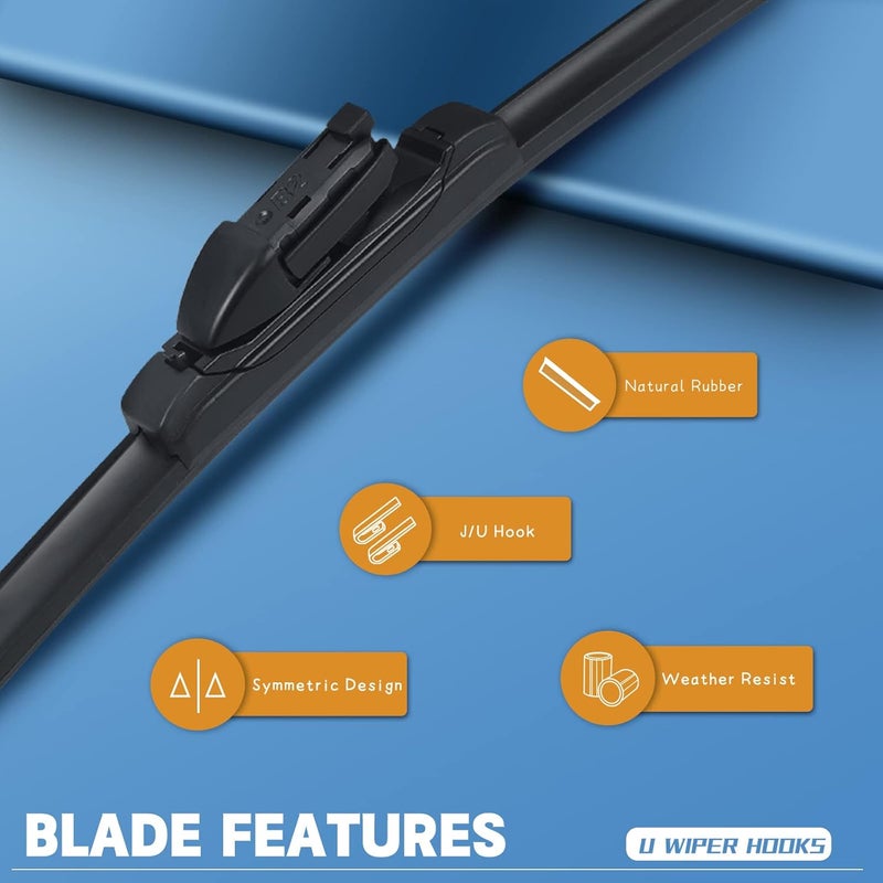 MIKKUPPA Replacement for 2009-2012 Chevrolet Malibu - 24"+21" Windshield Wipers - All Season Wiper Blades, Pack of 2 - Image 2
