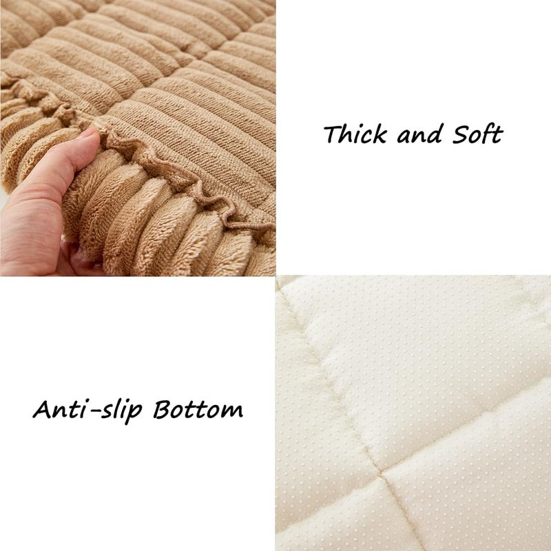 Awjcsv Couch Cover for Dogs Washable, Fuzzy Pet Couch Covers for 3 Cushion Sofa Pet Friendly, Non Slip Sofa Cover (Light Brown, 27.6" x 59"/70 x 150cm) - Image 5