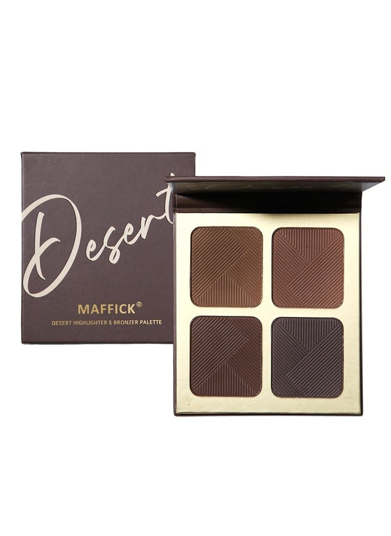 Maffick Highlight and Contour Bronzer palette Palette: Nose, Face & Eye Shadow Compact for Sculpting, Illuminating, and Beautifying the Skin Tone