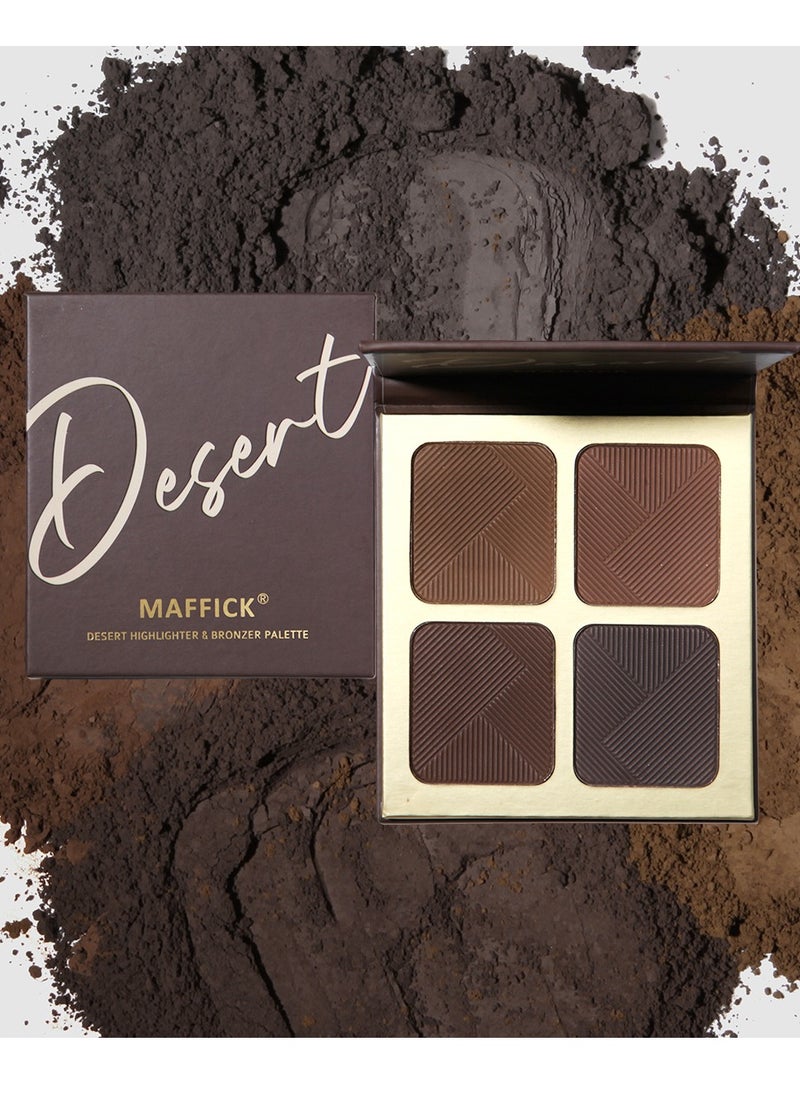 Maffick Highlight and Contour Bronzer palette Palette: Nose, Face & Eye Shadow Compact for Sculpting, Illuminating, and Beautifying the Skin Tone