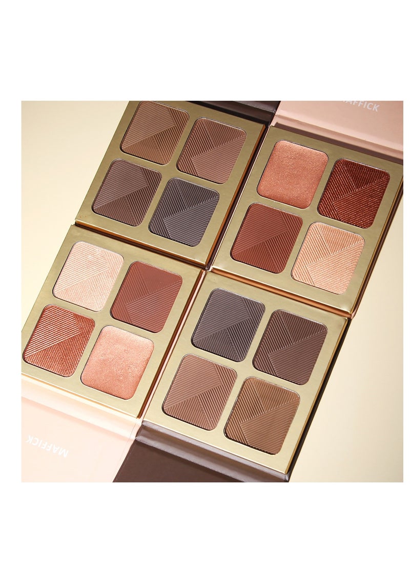 Maffick Highlight and Contour Bronzer palette Palette: Nose, Face & Eye Shadow Compact for Sculpting, Illuminating, and Beautifying the Skin Tone