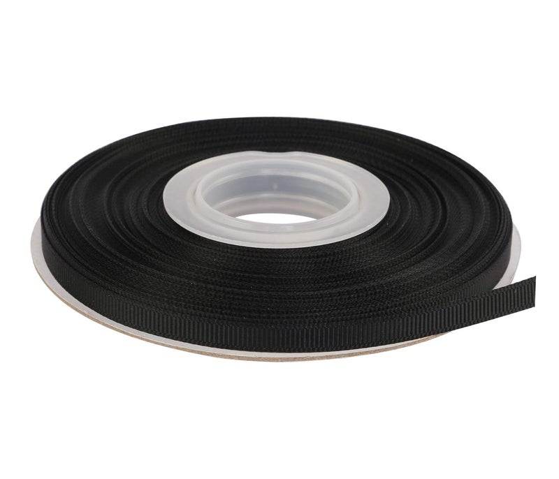 Ribbonitlux 1/4" Wide Solid Grosgrain Ribbon 25 Yards (030-Black）, Set for Gift Wrapping, Party Decor, Sewing Applications, Wedding and Craft - Image 1