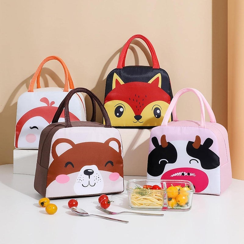 SKDBPM KDR Insulated Lunch Bags for Women Work Student Kids to School Waterproof Thermal Cooler Tote Bag Picnic Organizer Storage Tiffin Box Portable and Reusable (Black Fox) - Image 5