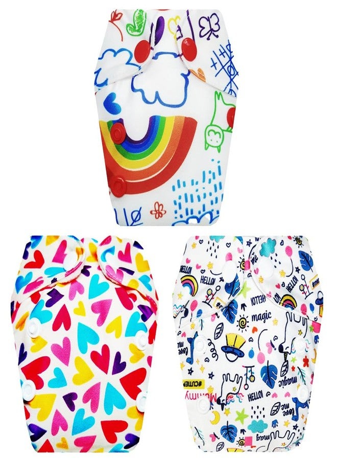 Dumbledo Premium Newborn Cloth Diaper with Integrated Insert (Pack of 3) | Snug Fit | Reusable & Washable | Easy to Clean | Worry-Free Diapering | 0 - 4 Months | Unisex Baby - Image 1