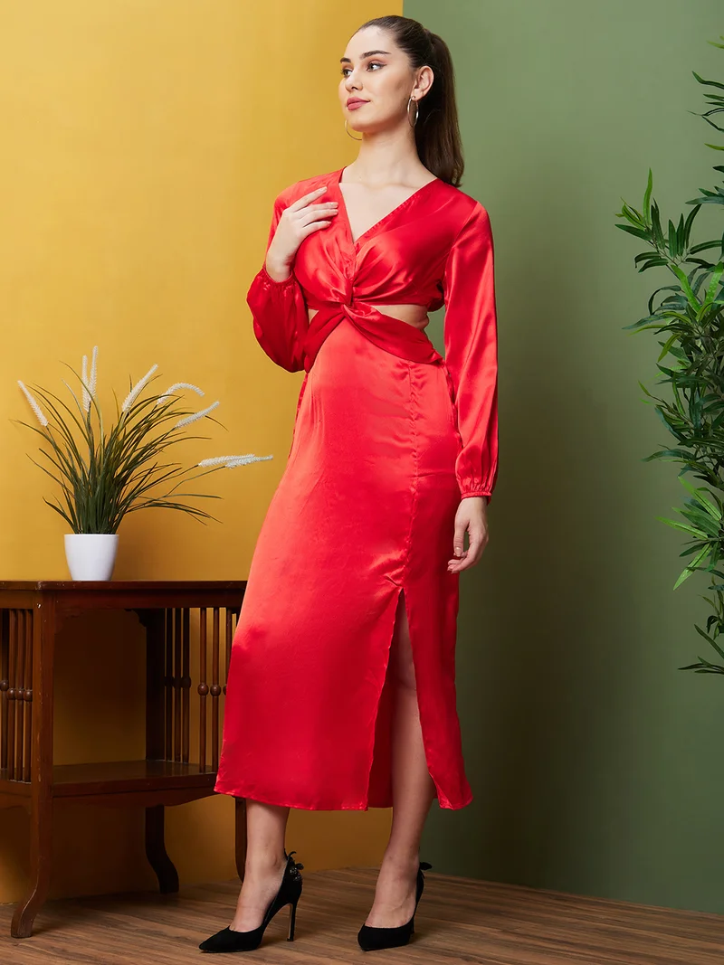 globus Women Cut-Out A Line Midi Party Dress