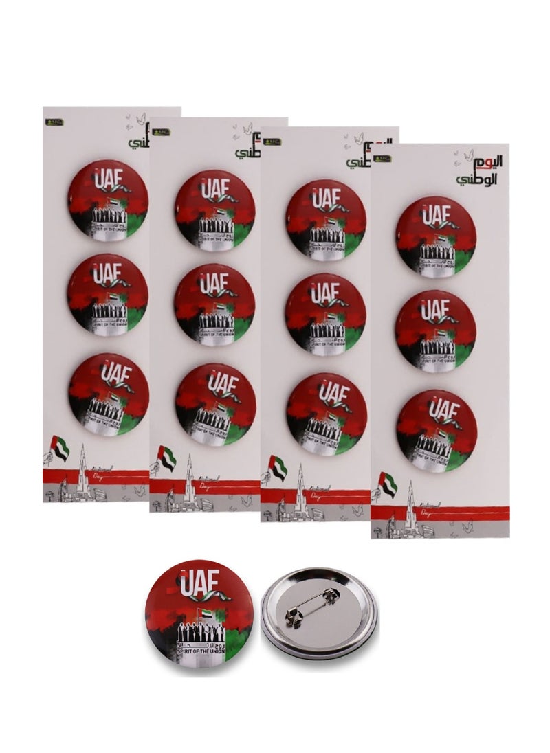 SBC - 12-Piece UAE National Day Metallic Badge - Image 1