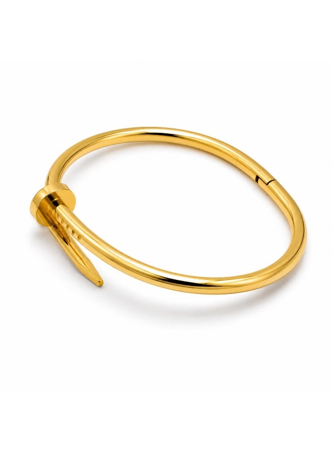 Shein Gold Nail Bracelet for Women – Stainless Steel Bangle – Waterproof, Tarnish Resistant, Elegant Cuff Bracelet - Image 2