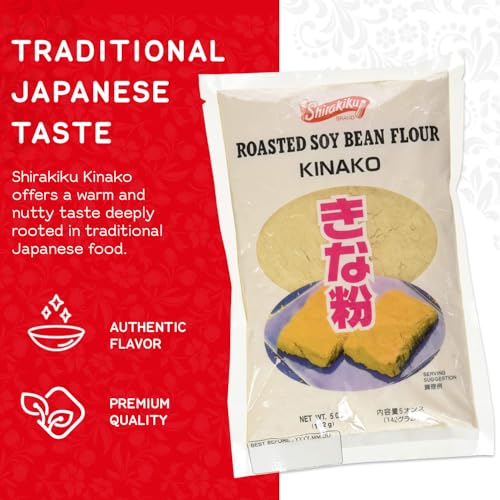 Shirakiku Kinako Japanese Roasted Soybean Flour - Additive-free Soybean Flour, Superfine Texture, Ideal for Baking & Cooking, 5 OZ (Pack of 1) - Image 3