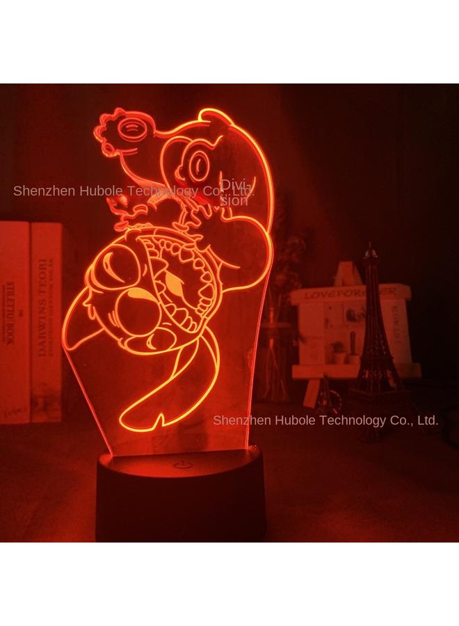 Bluejw Stitch 3d Night Light Colorful Touch Remote Control New Creative Usb Bedroom Desk Atmosphere Led Desk Lamp Gift - Image 1