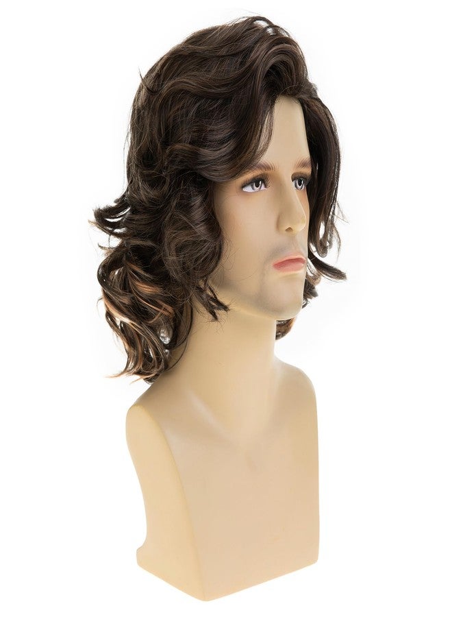 Dsimeig Mens Wig Brown Short Wavy Fluffy Cosplay Hair Wigs for Party Halloween Use - Image 4