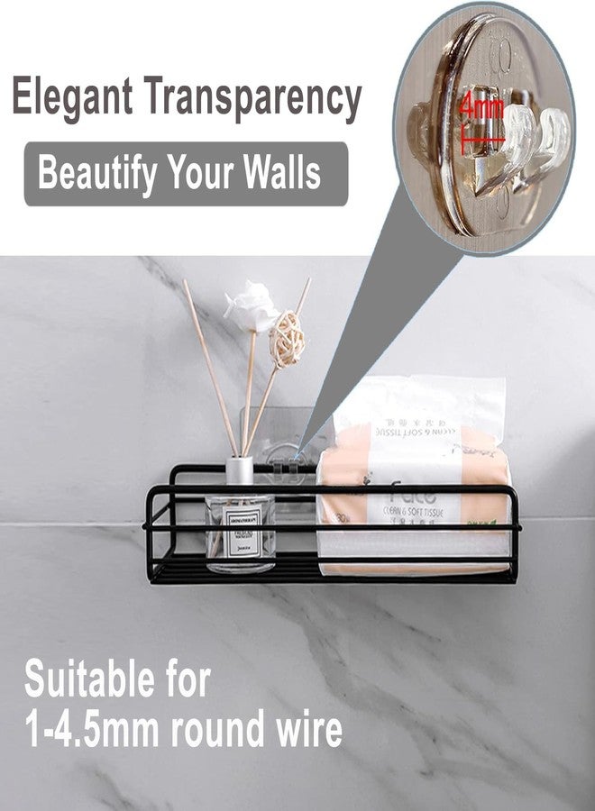MagicMonk (Pack of 8 Shower Caddy Adhesive | Shower Shelf Adhesive with Hooks | Waterproof Without Drilling | Transparent Hooks for Bathroom Corner Shelves, Soap Racks, Storage Racks, Kitchen Shelves - Image 3