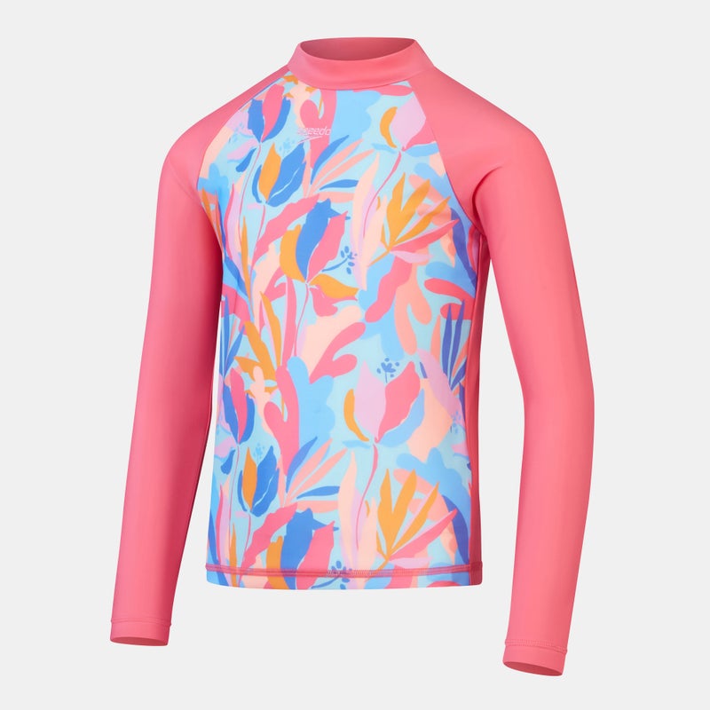 speedo Kids' Printed Long Sleeve Swimming Rashguard - Image 1