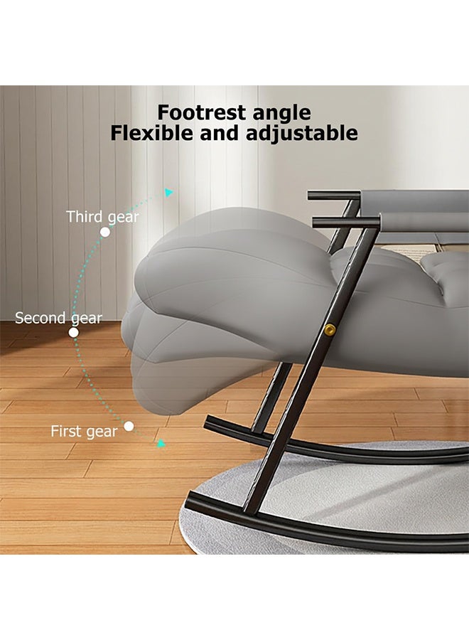 Taimi Adjustable Relaxing Rocking Chair, Comfortable Reclining Sofa with Adjustable Headrest and Footrest & Side Storage Pockets, Lounge Chair for Living Room, Bedroom & Office â€“ Gray - Image 5
