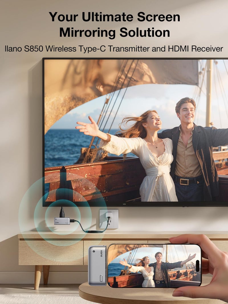 llano S850 Upgraded Type-C Wireless HDMI Transmitter and Receiver - Image 2