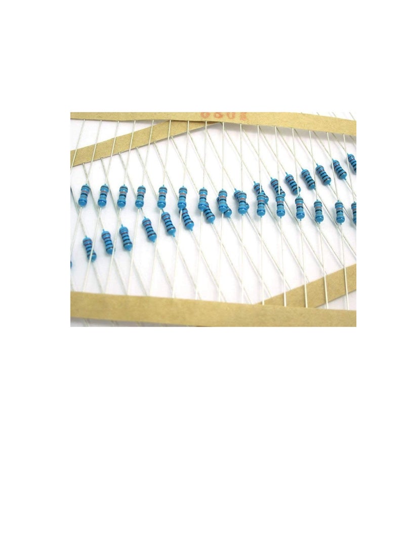 1/4W Metal Film Resistor, 5 Colour Ring Band 1% Ω Ohms Tolerance, For Electrical DIY Pack of 50 (1/4W 20Ω (20ohms))  - Image 2