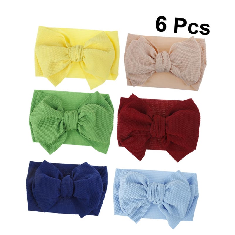 6Pcs Floral Hairband Set With Bowknot Hair Ties Wide Soft Head Wraps For Girls And Boys - Image 4