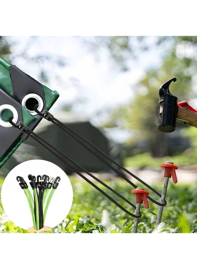 4 قطع أربطة مرونة سوداء مع خطاف للأمتلة، الدراجة، الدراجة النارية - Image 4